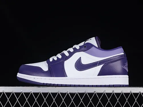 All categories Air Jordan Jordan series basketball shoes Air Jordan 1 Low Z version Air Jordan 1 Low AJ1 Joe 1 white and purple low-top cultural casual sneakers 553558-515